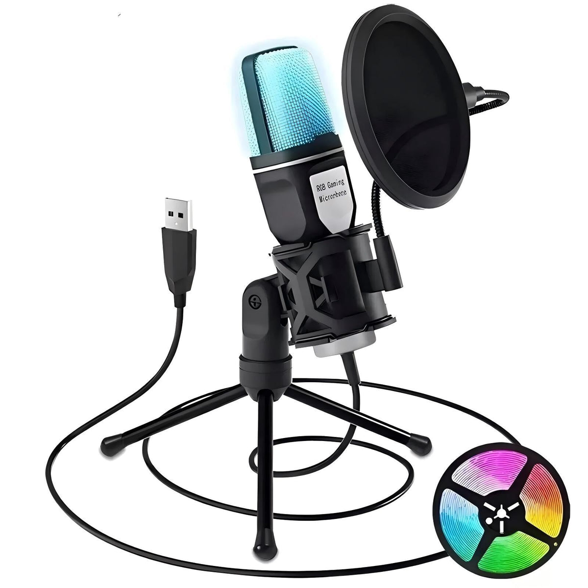 RGB Gaming USB Condenser Microphone