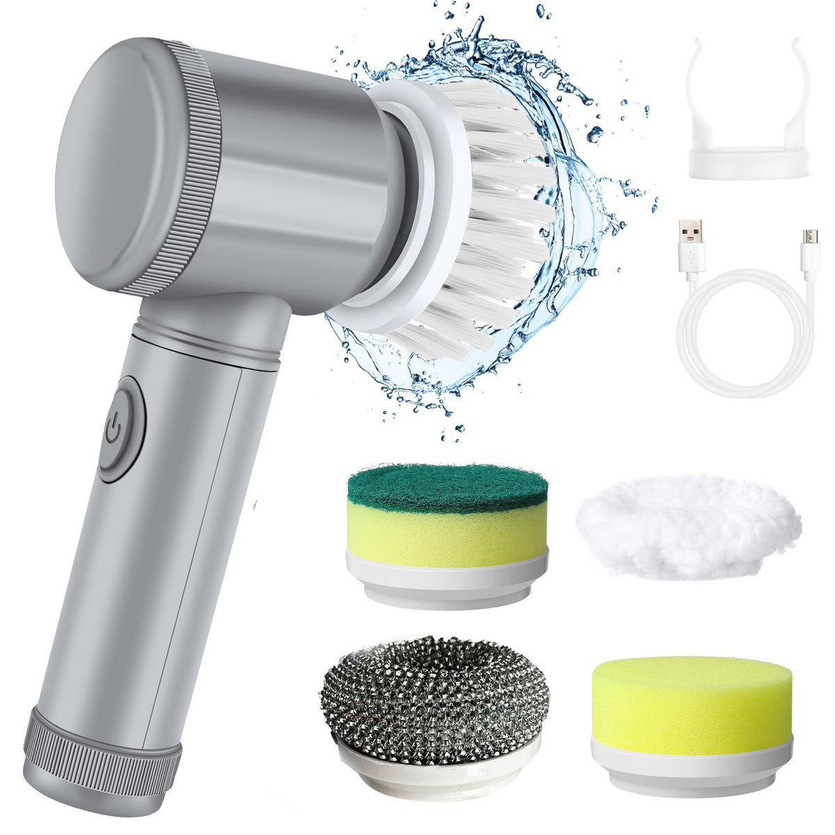 Multifunctional Electric Cleaning Brush with Multiple Heads
