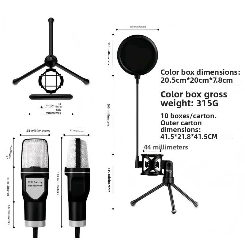 RGB Gaming USB Condenser Microphone