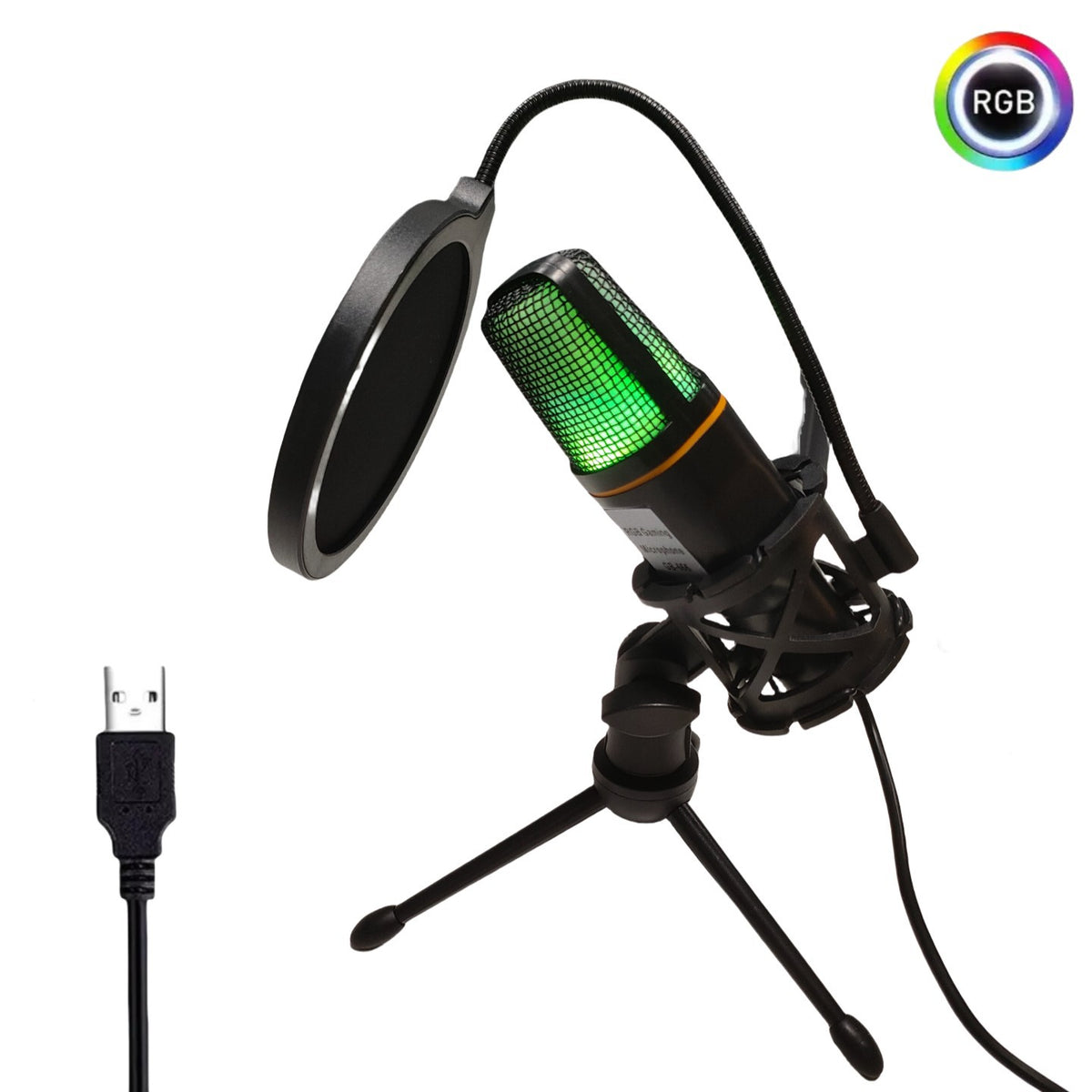 RGB Gaming USB Condenser Microphone