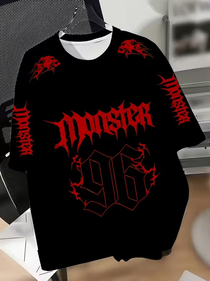 Mens Gothic Flame Skull Print T-Shirt