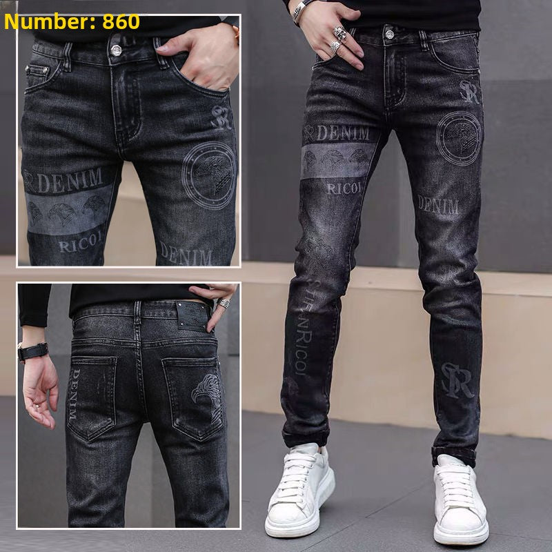 Stretch Slim-Fit Ripped Jeans for Men